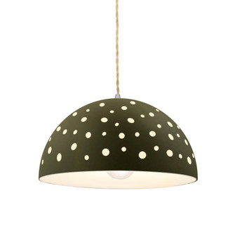 Perforated Dome 1-Light Pendant (254|CER-6257-MGRN-NCKL-BEIG-TWST)