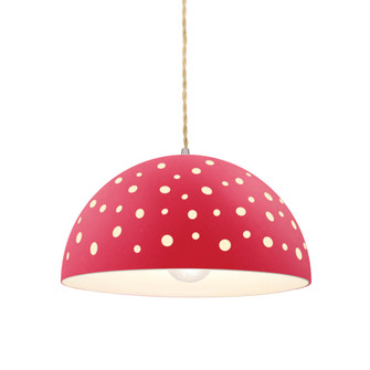 Perforated Dome 1-Light Pendant (254|CER-6257-CRSE-NCKL-BEIG-TWST)