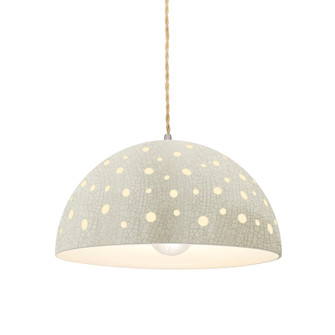 Perforated Dome 1-Light Pendant (254|CER-6257-CRK-NCKL-BEIG-TWST)