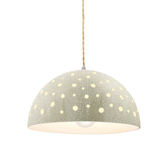Perforated Dome 1-Light Pendant (254|CER-6257-CKC-NCKL-BEIG-TWST)
