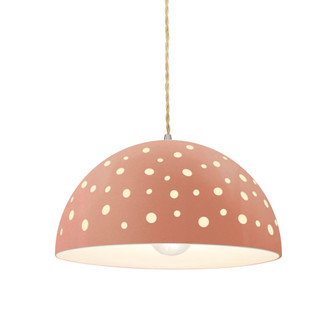 Perforated Dome 1-Light Pendant (254|CER-6257-BSH-NCKL-BEIG-TWST)