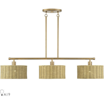 3 Light Antique Gold Leaf Extra Large Linear Chandelier (108|60585-48)