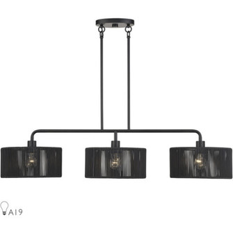 3 Light Black Extra Large Linear Chandelier (108|60233-04)
