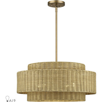 5 Light Antique Gold Leaf Pendant Chandelier (108|60039-48)