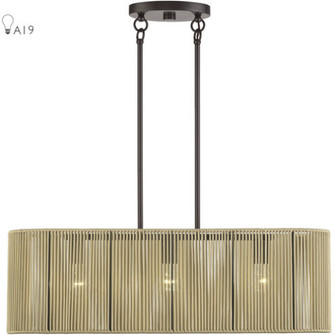 3 Light English Bronze Medium Linear Chandelier (108|53193-92)