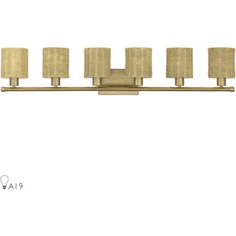 6 Light Antique Gold Leaf Extra Large Vanity Sconce (108|13706-48)