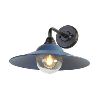 Yep by Golden Lighting Croma 1-light Wall Sconce in Matte Blue shade and Seeded Glass Ball (36|5096-OWL15 BLK-MAB-SB)