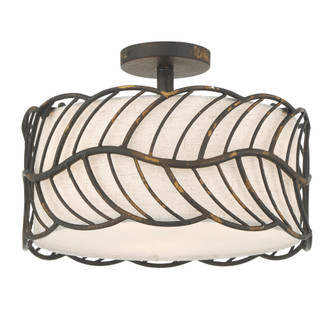 Wry Lighting Simbolo 3-light Semi-Flush Mount in Antique Black Iron (36|4501-3SF ABI)