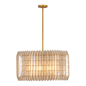 Fractal 28-in 8 Light (40-watt) Oxidized Gold Leaf Chandelier (133|522655OL)