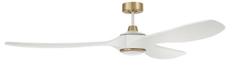 Envy 72'' 3-Blade Ceiling Fan in White/Satin Brass w/ White Blades; Light Kit Included (optional) (20|EVY72WSB3-NWF)