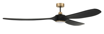 Envy 72'' 3-Blade Ceiling Fan in Flat Black/Satin Brass w/ Flat Black Blades (20|EVY72FBSB3-NWF)