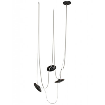 Fremont ?Belt 3-Light 275''L Chandelier in Ivory/Smoked Glass Disc (4450|HF7203-G202-IVY)