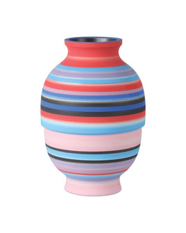 Happy 80's Small Bright Blue & Red Vase (92|1200-1096)