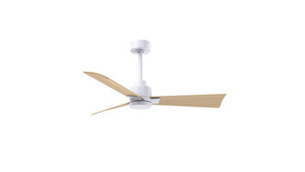 Alessandra - 42'' Three Blade Transitional Ceiling Fan - Matte White Finish - Light Maple Blades (230|AK-MWH-LM-42)