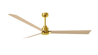 Alessandra - 72'' Three Blade Transitional Ceiling Fan - Brushed Brass Finish - Light Maple Blade (230|AK-BRBR-LM-72)