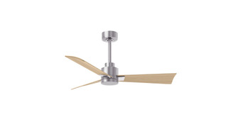 Alessandra - 42'' Three Blade Transitional Ceiling Fan - Brushed Nickel Finish - Light Maple Blad (230|AK-BN-LM-42)