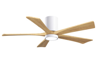 Irene-5HLK-52'' Five Blade Flush Mount Paddle Fan-5CCT Integrated LED-Gloss White Finish (230|IR5HLK-WH-LM-52)