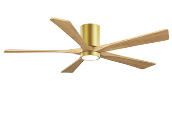 Irene-5HLK-60'' Five Blade Flush Mount Paddle Fan-5CCT Integrated LED-Brushed Brass Finish (230|IR5HLK-BRBR-LM-60)