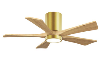 Irene-5HLK - 42'' Five Blade Flush Mount Paddle Fan - 5CCT Integrated LED - Brushed Brass Finish (230|IR5HLK-BRBR-LM-42)