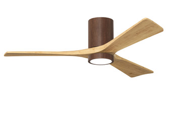 Irene-3HLK - 52'' Three Blade Flush Mount Paddle Fan - 5CCT Integrated LED - B Walnut Tone Finish (230|IR3HLK-WN-LM-52)