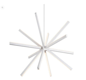 Sirius 48-in White Dimmable LED Chandelier (461|CH14348-WH-UNV-010)