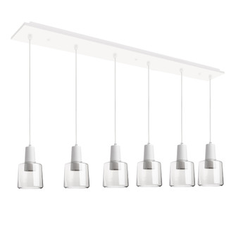 Samson 42-in White/Clear Glass 6-Light Multi Pendant (461|MP12506WHCL-06)