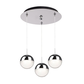Pluto 12-in Chrome 3-Light Dimmable LED Multi Pendant (461|MP402801CH-03)