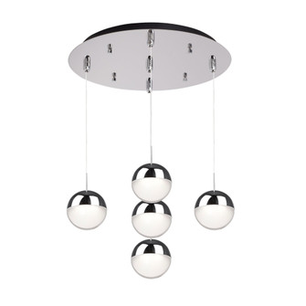 Pluto 14-in Chrome 5-Light Dimmable LED Multi Pendant (461|MP402801CH-05)
