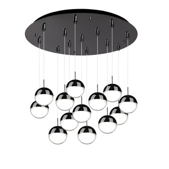 Pluto 24-in Black Chrome 13-Light Dimmable LED Multi Pendant (461|MP402801BC-13)