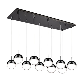 Pluto 27-in Black Chrome 10-Light Dimmable LED Multi Pendant (461|MP402801BC-10)
