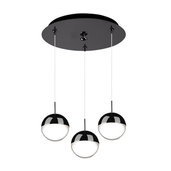 Pluto 11-in Black Chrome 3-Light Dimmable LED Multi Pendant (461|MP402801BC-03)
