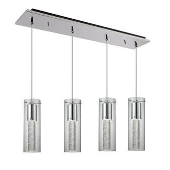 Champagne 25-in Chrome 4-Light Dimmable LED Multi Pendant (461|MP4401CH-04)