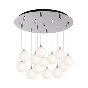 Bolla 25-in Chrome/Opal Glass 13-Light Multi Pendant (461|MP3106CHOP-13)