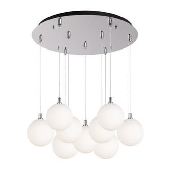 Bolla 20-in Chrome/Opal Glass 9-Light Dimmable LED Multi Pendant (461|MP3106CHOP-09)