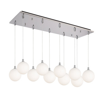 Bolla 29-in Chrome/Opal Glass 10-Light Multi Pendant (461|MP3106CHOP-10)