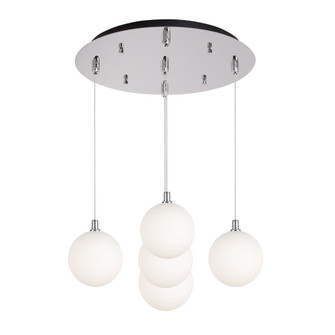 Bolla 16-in Chrome/Opal Glass 5-Light Multi Pendant (461|MP3106CHOP-05)