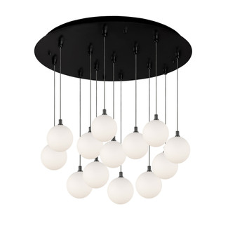 Bolla 25-in Black/Opal Glass 13-Light Multi Pendant (461|MP3106BKOP-13)