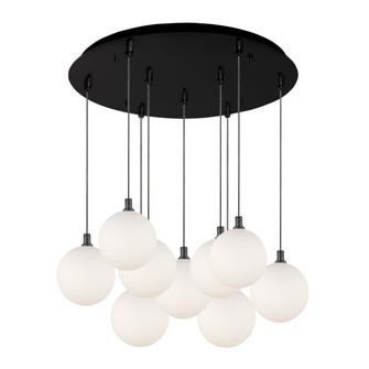 Bolla 20-in Black/Opal Glass  9-Light Dimmable LED Multi Pendant (461|MP3106BKOP-09)