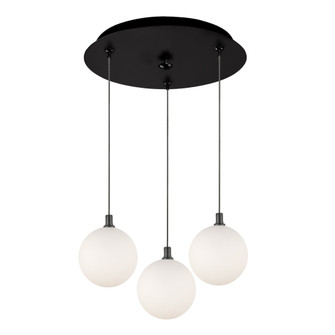 Bolla 12-in Black/Opal 3-Light Dimmable LED Multi Pendant (461|MP3106BKOP-03)