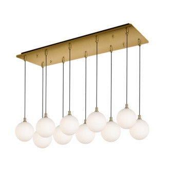 Bolla 29-in Brushed Gold/Opal Glass 10-Light Multi Pendant (461|MP3106BGOP-10)