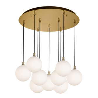 Bolla 20-in Brushed Gold/Opal Glass 9-Light Multi Pendant (461|MP3106BGOP-09)