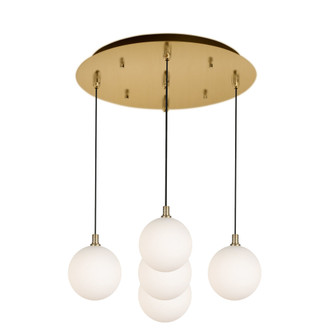 Bolla 16-in Brushed Gold/Opal Glass 5-Light Multi Pendant (461|MP3106BGOP-05)