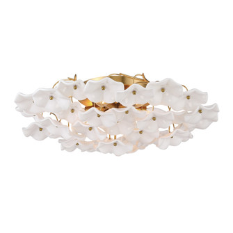 Esme 22.5'' Aged Brass Semi Flush Mount (205|ESM-4000-AG-WH)