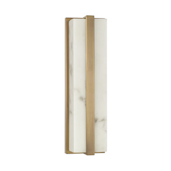 4.75'' W x 16'' H ADA Integrated LED Vanity Bath Bar in Aged Brass with Alabaster Glass (42|661211AD)