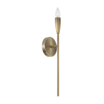 5'' W x 19.25'' H 1-Light Wallchiere Sconce in Antiqued Brass with Faceted Candlesleeve (42|660411ANB)
