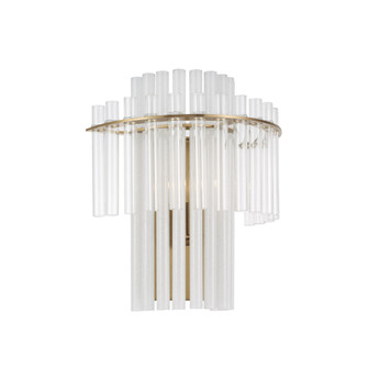 12.5'' W x 14'' H 1-Light Tiered Sconce in Aged Brass with Clear and Etched Glass Tubes (42|658711AD)