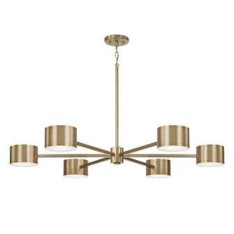 42.25'' W x 8'' H Integrated LED Chandelier in Aged Brass with Up and Down Cylinder Lights (42|460901AD)