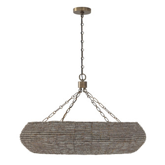 35'' W x 21.75'' H 8-Light Intricate Beaded Chandelier with Handcrafted Wooden Beads (42|459781AGD)