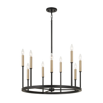 26'' W x 24'' H 10-Light Ring Chandelier in Matte Espresso with Clear Glass (42|458381ER)