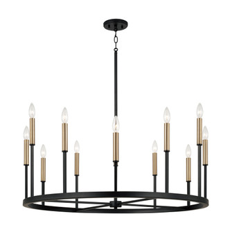 36'' W x 24'' H 12-Light Ring Chandelier in Matte Espresso with Clear Glass (42|458301ER)